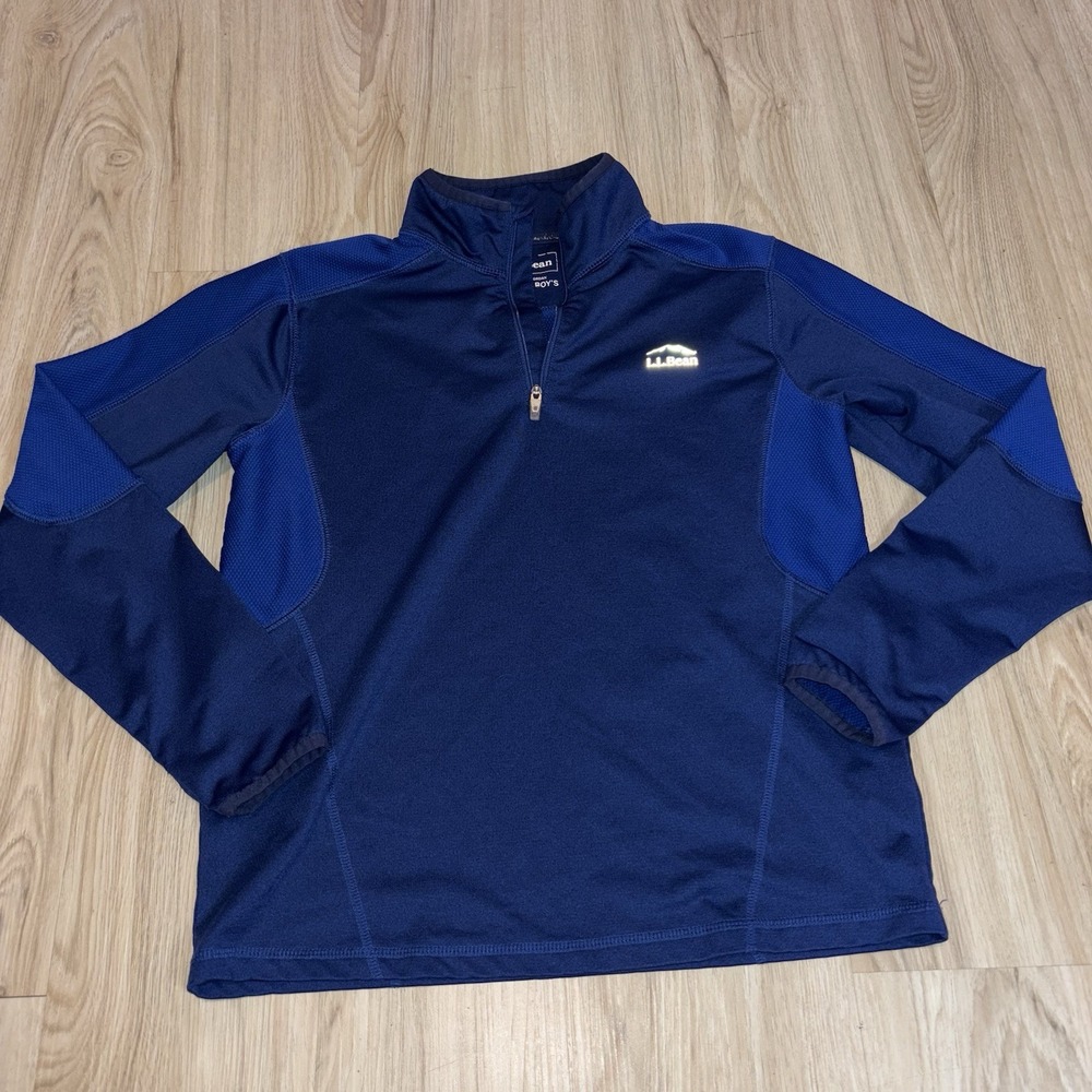 LL Bean Long Sleeve Shirt Boys Youth M‎ 10-12 Blue